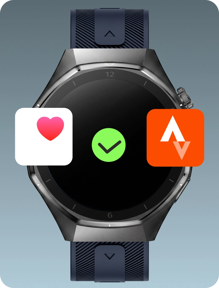 Smartwatch męski Z-Base prezentujący integrację z innymi aplikacjami sportowymi i zdrowotnymi.