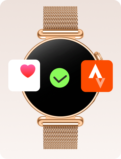 Smartwatch Rosa Dust umożliwia integrację z aplikacjami Apple zdrowie i Strava.