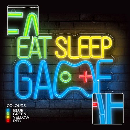Neon PLEXI LED EAT SLEEP GAME multikolor FPNE33 Forever Light