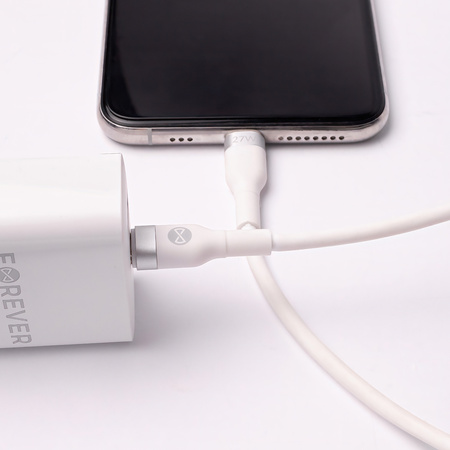 Forever kabel MFi Flexible USB-C - Lightning 1,0 m 27W biały