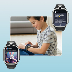 Smartwatch dziecięcy AI Forever Boost KW-530 GPS WiFi 4G – Inteligentny zegarek dla dzieci z lokalizatorem, rozmowami wideo i przyciskiem SOS (czarny)