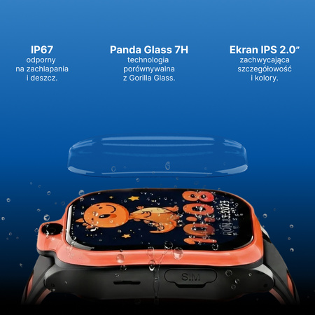 Smartwatch dziecięcy AI Forever Boost KW-530 GPS WiFi 4G – Inteligentny zegarek dla dzieci z lokalizatorem, rozmowami wideo i przyciskiem SOS (pomarańczowy)