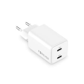 Forever ładowarka sieciowa GaN PD QC TC-08-45CC 2x USB-C 45W biała
