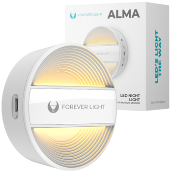Lampka nocna LED FLC-20 PIR okrągła biała 500mAh Forever Light