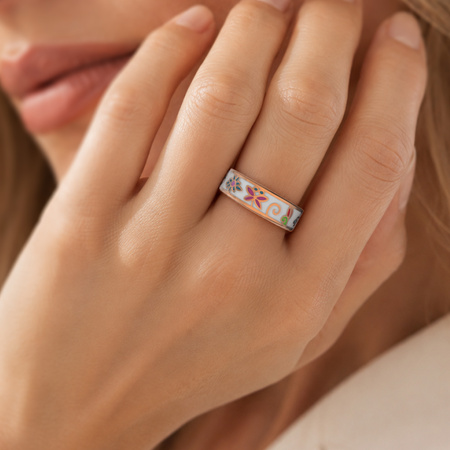 Smart Ring Forever Botanical SR-101 Bluetooth 5.4 BLE 5ATM – Inteligentny pierścień z monitorowaniem zdrowia, snu i aktywności Różowe złoto