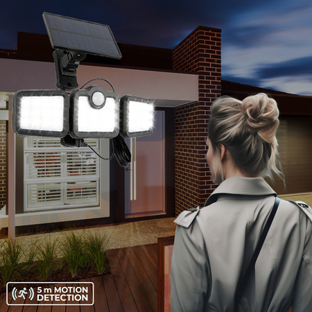 Lampa solarna LED SUNARI FLS-04 108*SMD PIR 8W 600lm 6000K 2400mAh Li-Ion Forever Light