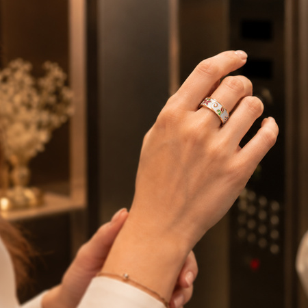 Smart Ring Forever Botanical SR-101 Bluetooth 5.4 BLE 5ATM – Inteligentny pierścień z monitorowaniem zdrowia, snu i aktywności Różowe złoto