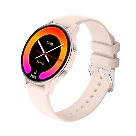 Smartwatch Forever iGO Watch 4! JW-600 Bluetooth 5.3 AMOLED IP67 – Inteligentny zegarek z rozmowami Bluetooth, monitorowaniem zdrowia i 2 paskami Pudrowy Róż