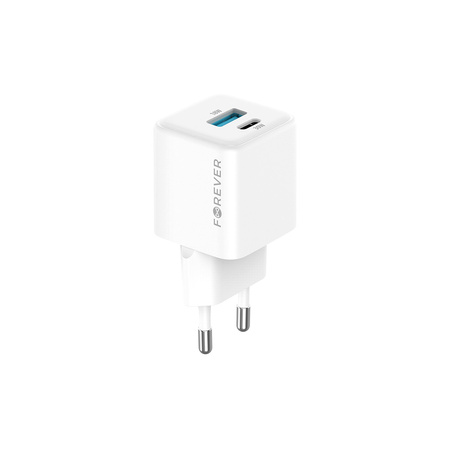 Forever ładowarka sieciowa GaN PD QC TC-08-30AC 1x USB-C 1x USB 30W biała