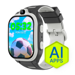 Smartwatch dziecięcy AI Forever Boost KW-530 GPS WiFi 4G – Inteligentny zegarek dla dzieci z lokalizatorem, rozmowami wideo i przyciskiem SOS (czarny)