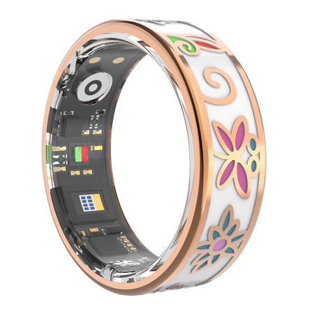 Smart Ring Forever Botanical SR-101 Bluetooth 5.4 BLE 5ATM – Inteligentny pierścień z monitorowaniem zdrowia, snu i aktywności Różowe złoto