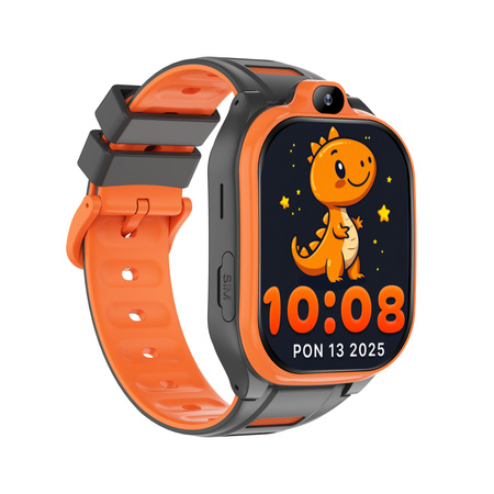 Smartwatch dziecięcy AI Forever xBoost KW-530 GPS WiFi 4G – Inteligentny zegarek dla dzieci z lokalizatorem, rozmowami wideo i przyciskiem SOS (pomarańczowy)