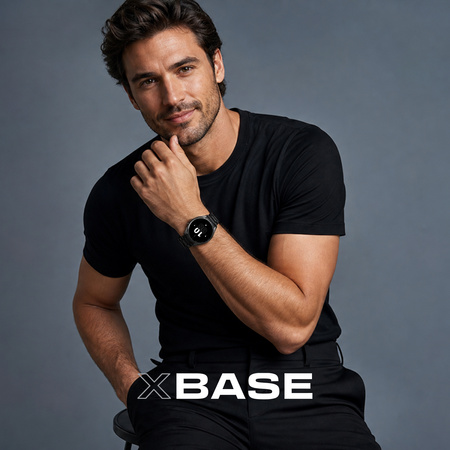 Smartwatch męski Forever SW-720 xBase Bluetooth 5.3 AMOLED IP68 – Inteligentny zegarek z rozmowami Bluetooth, monitorowaniem zdrowia i 2 paskami Czarny