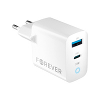 Forever ładowarka sieciowa GaN PD QC TC-06-33AC 1x USB-C 1x USB 33W biała