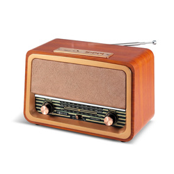 Radio Retro Forever Electro VINCENT JB-120 AM/FM Bluetooth 5.1 USB microSD 5W Akumulator 1200mAh Brązowe