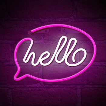 Forever Light neon LED HELLO róż biały Bat + USB FLNE15