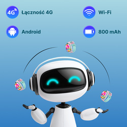 Smartwatch dziecięcy AI Forever Boost KW-530 GPS WiFi 4G – Inteligentny zegarek dla dzieci z lokalizatorem, rozmowami wideo i przyciskiem SOS (różowy)