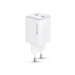 Forever ładowarka sieciowa GaN PD QC TC-08-45CC 2x USB-C 45W biała