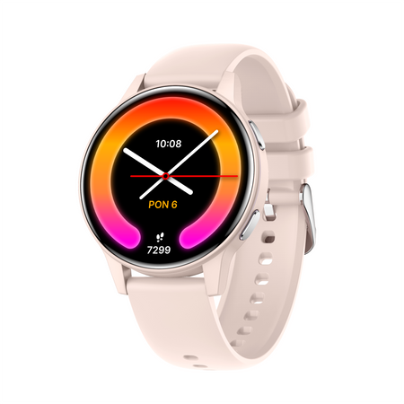 Smartwatch Forever iGO Watch 4! JW-600 Bluetooth 5.3 AMOLED IP67 – Inteligentny zegarek z rozmowami Bluetooth, monitorowaniem zdrowia i 2 paskami Pudrowy Róż