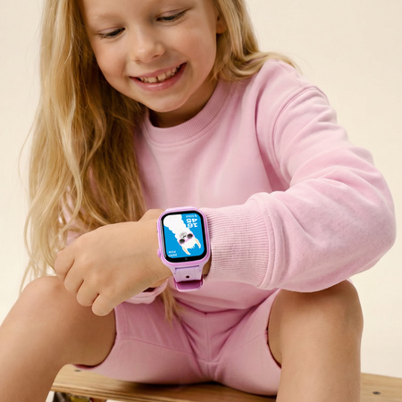Smartwatch dziecięcy AI Forever Besti KW-540 GPS WiFi 4G IPS – Inteligentny zegarek dla dzieci z lokalizatorem, rozmowami wideo i przyciskiem SOS Różowy