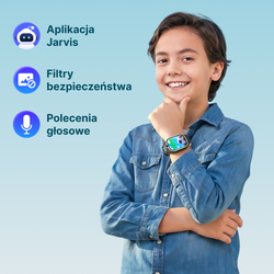 Smartwatch dziecięcy AI Forever Boost KW-530 GPS WiFi 4G – Inteligentny zegarek dla dzieci z lokalizatorem, rozmowami wideo i przyciskiem SOS (czarny)