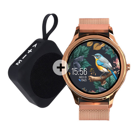 Forever smartwatch ForeVive 3 SB-340 złoty z głośnikiem bluetooth 3W