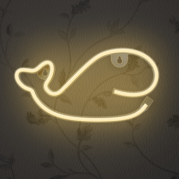 Forever Light neon LED WIELORYB ciepły biały Bat + USB FLNEO9
