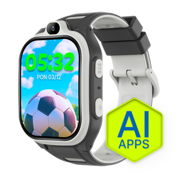 Smartwatch dziecięcy AI Forever Boost KW-530 GPS WiFi 4G – Inteligentny zegarek dla dzieci z lokalizatorem, rozmowami wideo i przyciskiem SOS (czarny)