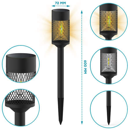 Lampa solarna LED SUNARI FLS-15 Słupek okrągła 4000K 800mAh Ni-MH Forever Light