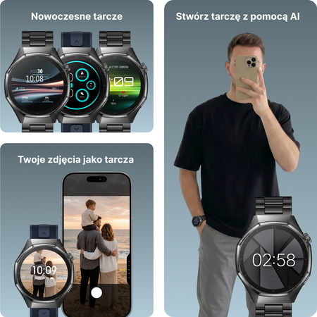Smartwatch Forever SW-720 zBase Bluetooth 5.3 IP68 AMOLED Navy Blue