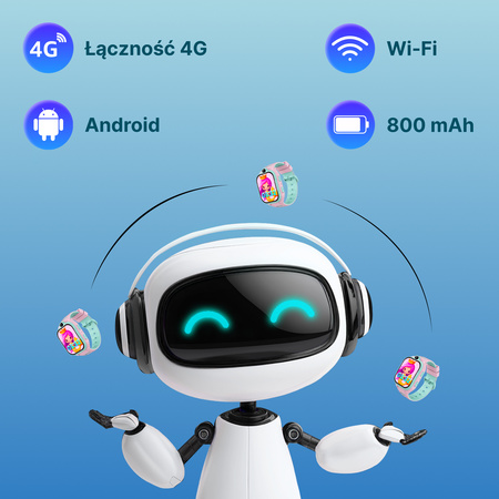 Smartwatch dziecięcy AI Forever Boost KW-530 GPS WiFi 4G – Inteligentny zegarek dla dzieci z lokalizatorem, rozmowami wideo i przyciskiem SOS (różowy)