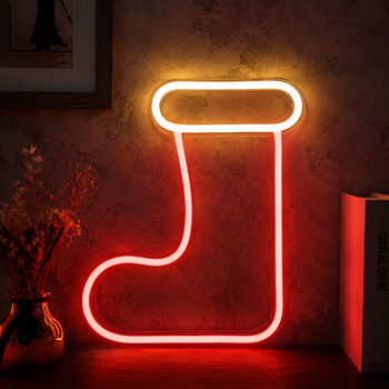 Neon LED CHRISTMAS SKARPETA biała czerwona Bat + USB FLNE23 Forever Light