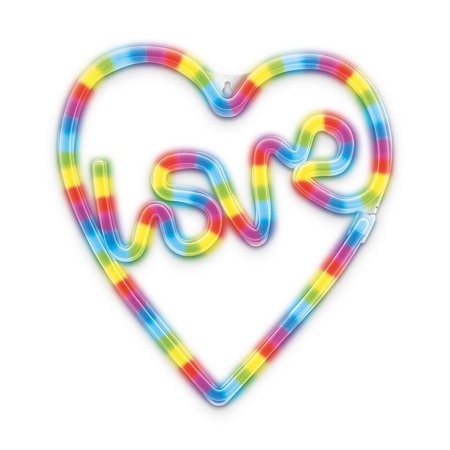 Neon LED RGB LOVE W SERCU FLRN02 + pilot Forever Light