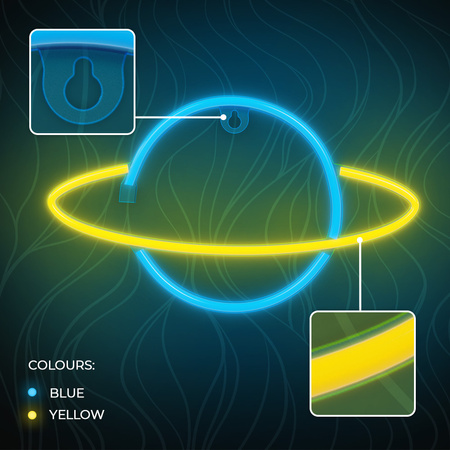 Forever Light neon LED SATURN żółty niebieski Bat + USB FLNE11