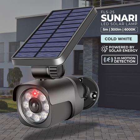 Lampa solarna LED SUNARI FLS-25 SMD PIR z atrapą kamery 4W 300lm 6000K 1500mAh Li-Ion Forever Light