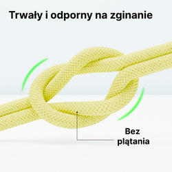 QUALO kabel nylonowy USB-C - USB-C 1,5m 3A 60W żółty QKN-CC-05