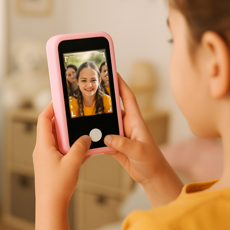 Forever edukacyjny telefon dla dzieci z dodatkowym case ETD-16 różowy