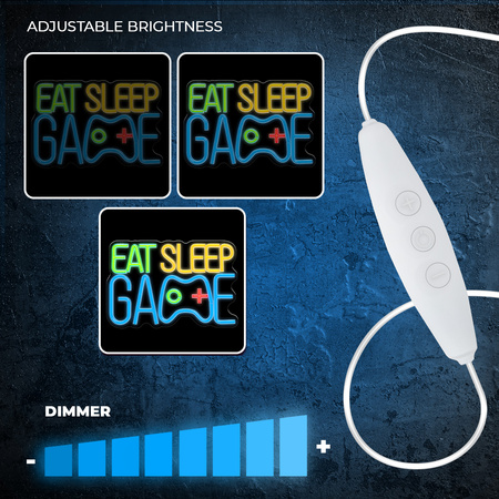 Neon PLEXI LED EAT SLEEP GAME multikolor FPNE33 Forever Light