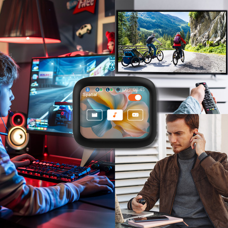 Forever słuchawki Bluetooth z wyświetlaczem ANC + ENC TWSS-500 czarne