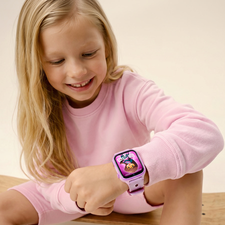 Smartwatch dziecięcy AI Forever Besti KW-540 GPS WiFi 4G IPS – Inteligentny zegarek dla dzieci z lokalizatorem, rozmowami wideo i przyciskiem SOS Różowy
