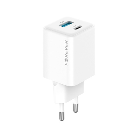 Forever ładowarka sieciowa GaN PD QC TC-08-45AC 1x USB-C 1x USB 45W biała