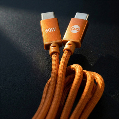 Forever kabel Saffron USB-C - USB-C 1,0 m 60W pomarańczowy