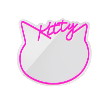 Neon MIRROR LED KITTY róż FMNE02 Forever Light