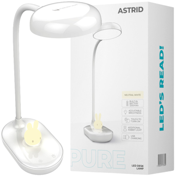 Lampa biurkowa LED 4,5W ze świecącym króliczkiem FLB-30 biała Forever Light