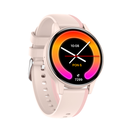 Smartwatch Forever iGO Watch 4! JW-600 Bluetooth 5.3 AMOLED IP67 – Inteligentny zegarek z rozmowami Bluetooth, monitorowaniem zdrowia i 2 paskami Pudrowy Róż