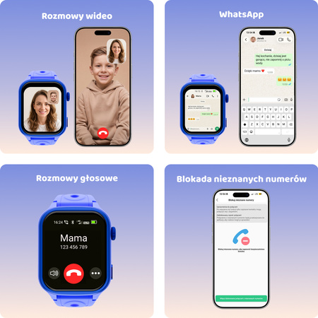 Smartwatch dziecięcy AI Forever Bro KW-540 GPS WiFi 4G IPS – Inteligentny zegarek dla dzieci z lokalizatorem, rozmowami wideo i przyciskiem SOS Niebieski