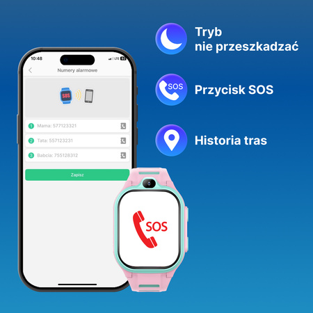 Smartwatch dziecięcy AI Forever Boost KW-530 GPS WiFi 4G – Inteligentny zegarek dla dzieci z lokalizatorem, rozmowami wideo i przyciskiem SOS (różowy)