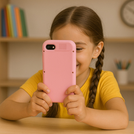 Forever edukacyjny telefon dla dzieci z dodatkowym case ETD-16 różowy