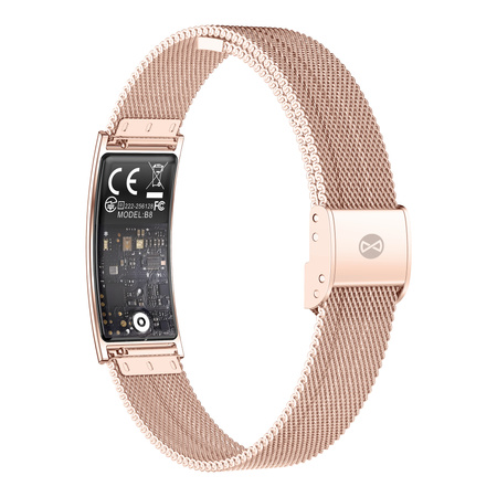 Forever Smartband SB-B8 Elegance OLED Bluetooth 5.3 IPX8 Różowe złoto