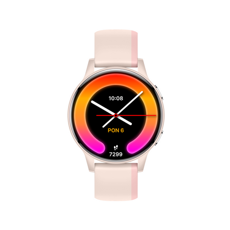 Smartwatch Forever iGO Watch 4! JW-600 Bluetooth 5.3 AMOLED IP67 – Inteligentny zegarek z rozmowami Bluetooth, monitorowaniem zdrowia i 2 paskami Pudrowy Róż